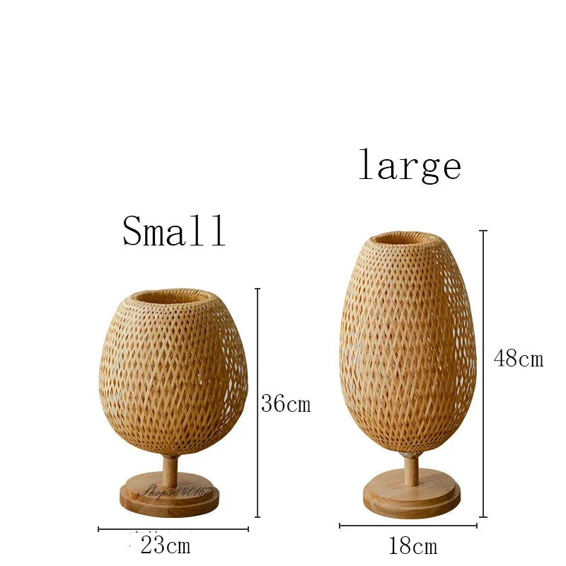 RustiekLicht - Vintage Bamboo TaBowlifte Lamp | Handcrafted & SustainaBowlifte | Perfect for Living Room & Bedroom | Bowlift