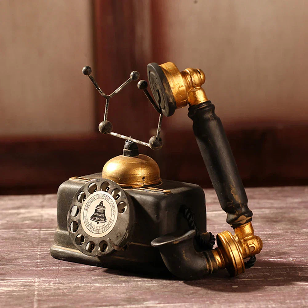 Antique Telephone Decoration – Nostalgic Retro Table Decoration for Living Room and Office | Bowlift
