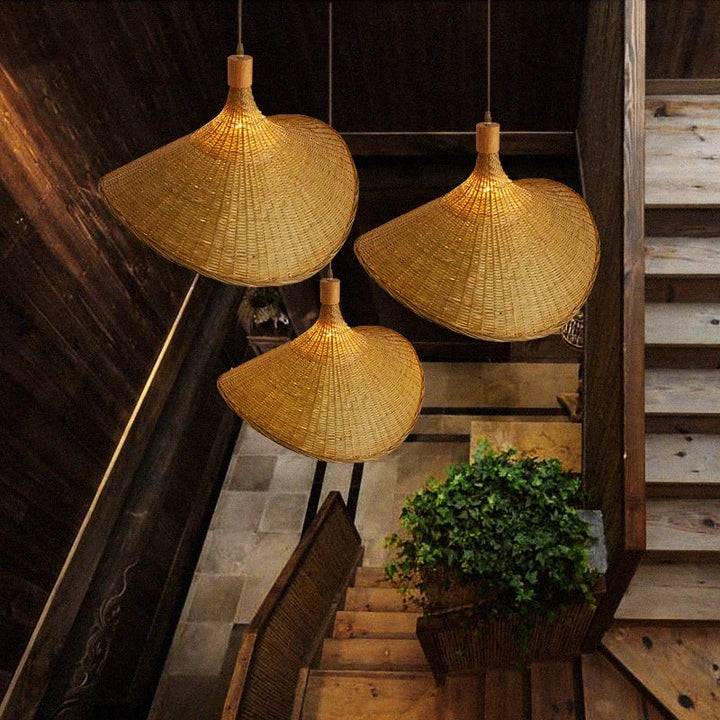 Vintage Handmade Bamboo Pendant Lamp – Woven Hanging Light for Living Room, Dining Room, and Kitchen | Bowlift