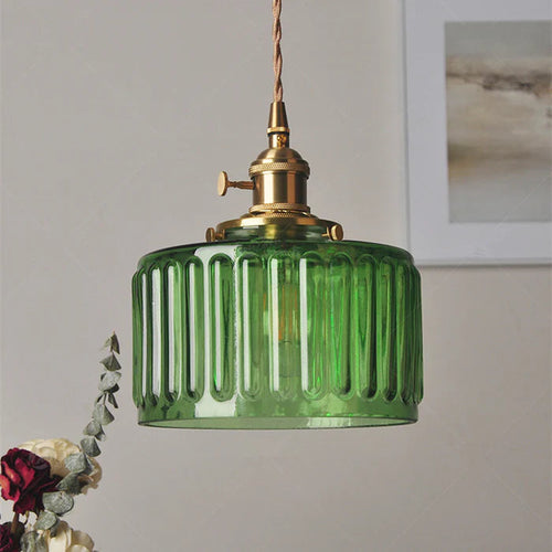 BowLift | Adjustable Vintage Crystal Pendant Lamp Glass Cylinder