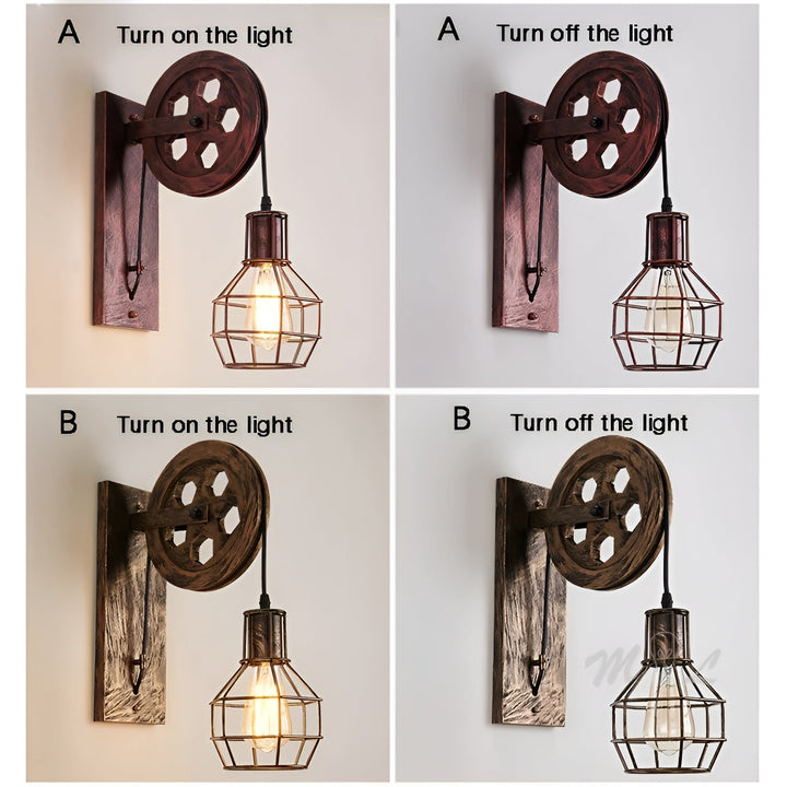 BowLift | LumenLux Wall Lamp - Elegant Industrial Vintage LED Lighting