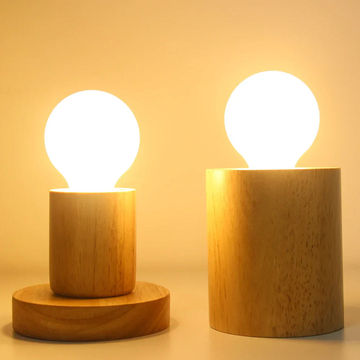 Retro Wooden Table Lamp with Light Ball – Decorative Lighting for Home | Bowlift