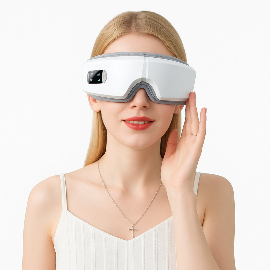 Vistella | 4D Smart Eye Massager - Air Pressure - Vibration - Heat Therapy for Eye Strain Fatigue - Sleep Improvement Bowlift
