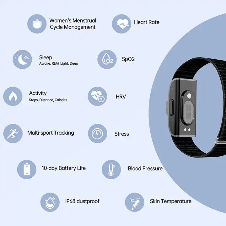 BowLift | LifeTrack Activity Band – Discreet Fitness Tracker with Heart Rate and Step Counter