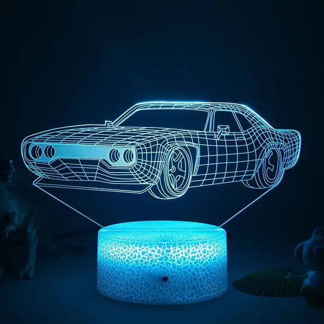 LED Night Light - 3D Illusion Lamp for Children's Room, USB Charging | Bowlift