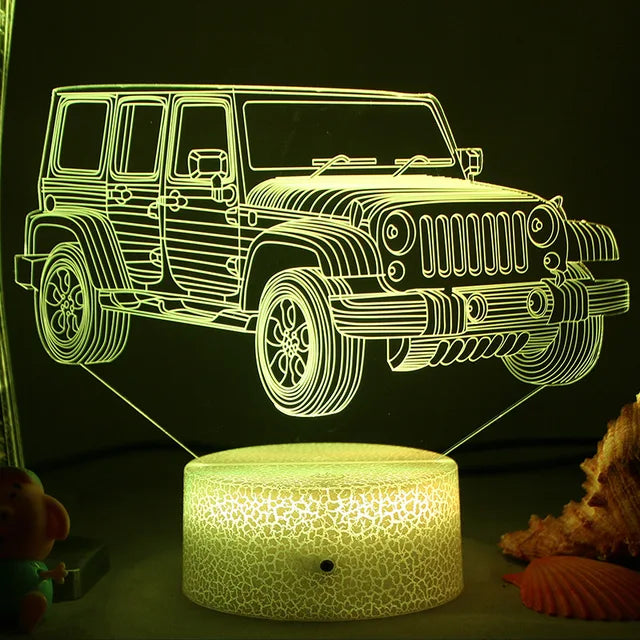 LED Night Light - 3D Illusion Lamp for Children's Room, USB Charging | Bowlift