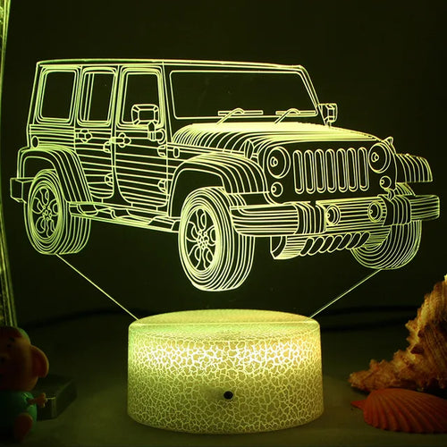 LED Night Light - 3D Illusion Lamp for Children's Room, USB Charging | Bowlift