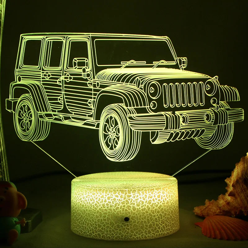 LED Night Light - 3D Illusion Lamp for Children's Room, USB Charging | Bowlift