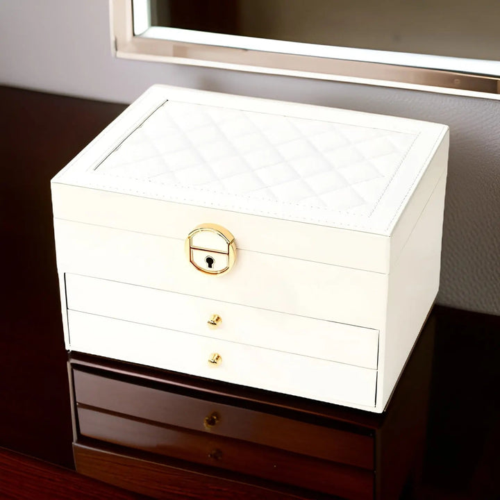 BowLift | EleganceBox – Luxury Multi-Layer Jewellery Organiser in Premium PU Leather