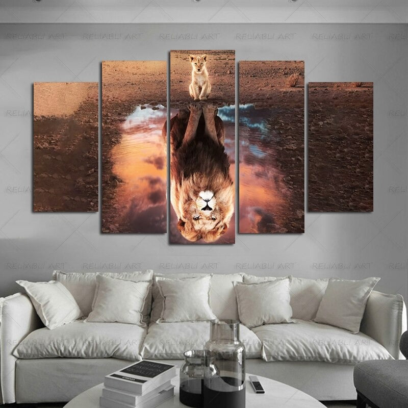 5 Panels "Colorful Animal Print"-Wall Art Modular Pictures Posters | Bowlift