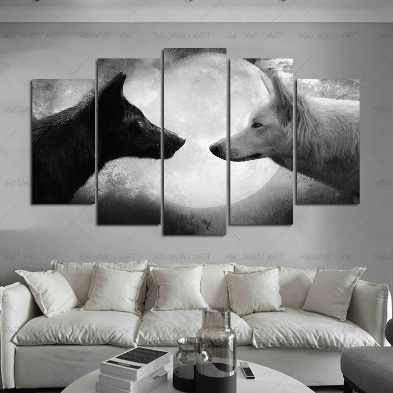 5 Panels "Colorful Animal Print"-Wall Art Modular Pictures Posters | Bowlift