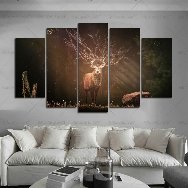 5 Panels "Colorful Animal Print"-Wall Art Modular Pictures Posters | Bowlift