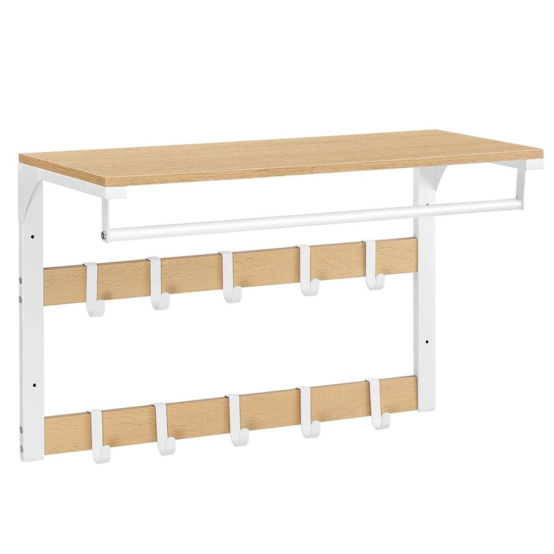BowLift | 3-in-1 wall coat rack with shelf, hooks, and clothes rail