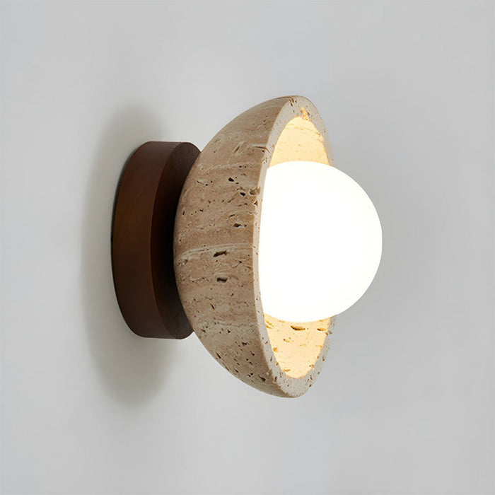 BowLift | Boho Travertine Natural Stone LED Wall Lamp