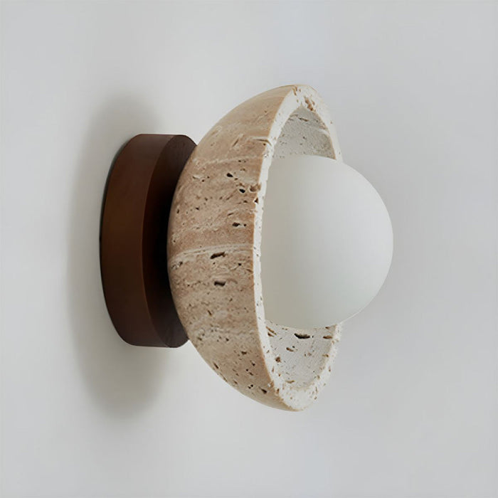 BowLift | Boho Travertine Natural Stone LED Wall Lamp