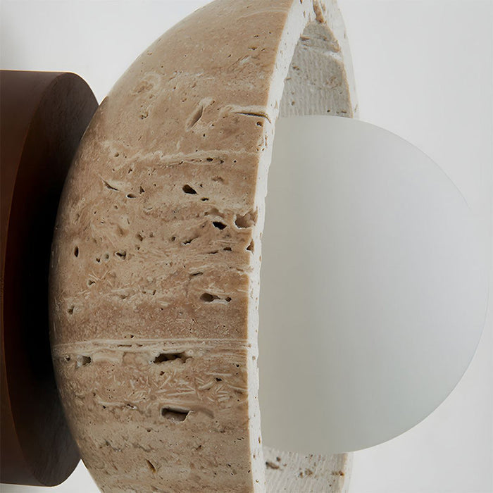 BowLift | Boho Travertine Natural Stone LED Wall Lamp