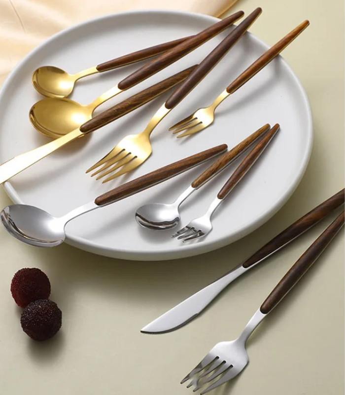 BowLift | Premium stainless steel cutlery with wood accent