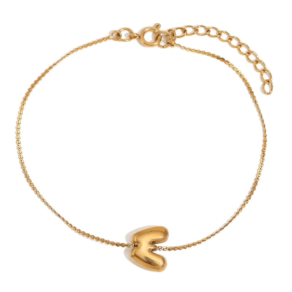 BowLift | Dainty Bubble Letter Initial Bracelet