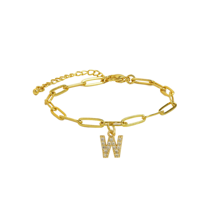 BowLift | Dainty Paperclip Letter Initial Bracelet