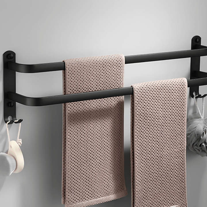 BowLift | Wall-mounted bathroom shelf made of aluminum for towels & accessories