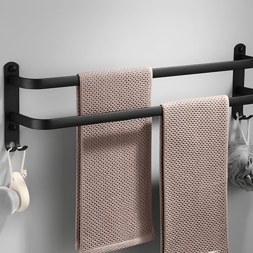 BowLift | Wall-mounted bathroom shelf made of aluminum for towels & accessories