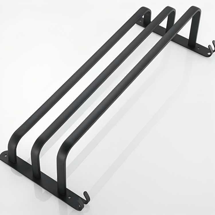 BowLift | Wall-mounted bathroom shelf made of aluminum for towels & accessories
