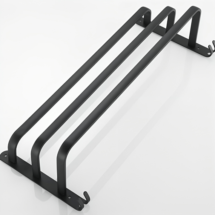 BowLift | Wall-mounted bathroom shelf made of aluminum for towels & accessories