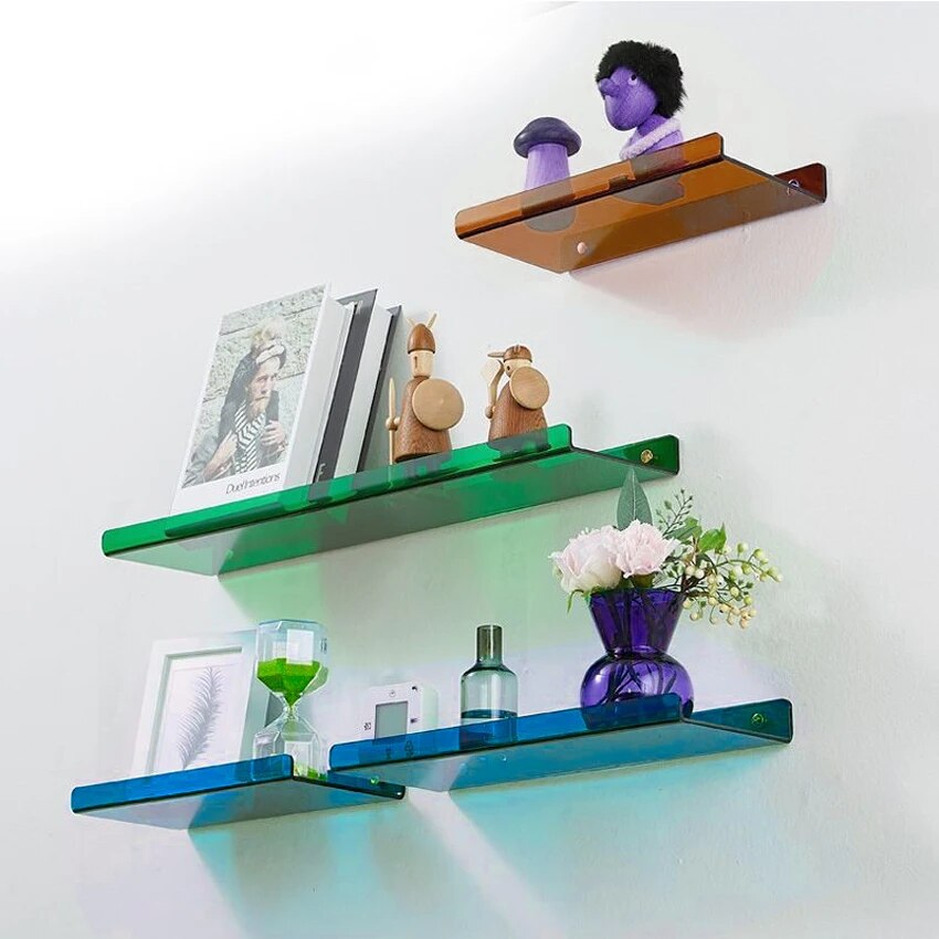 BowLift | Floating Wall Shelf - Industrial Wall Shelf - Shower Shelf - Shower Board - Blue