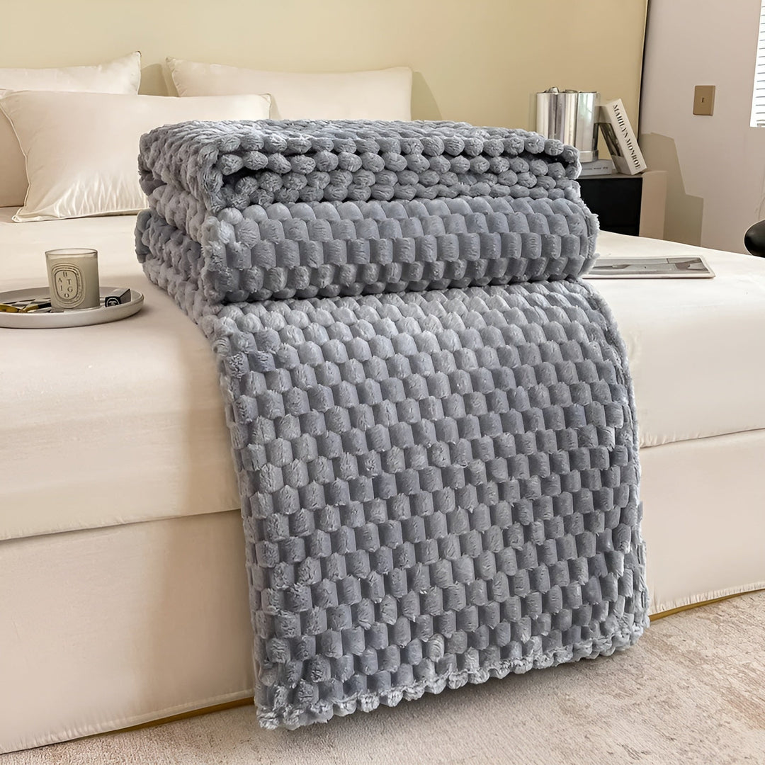 BowLift | Cozy Blanket Nordhavn | Super Soft & Heat Insulating | Easy Care | Microfiber Gray