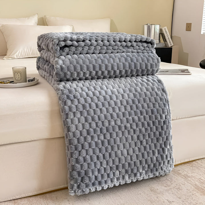 BowLift | Cozy Blanket Nordhavn | Super Soft & Heat Insulating | Easy Care | Microfiber Gray