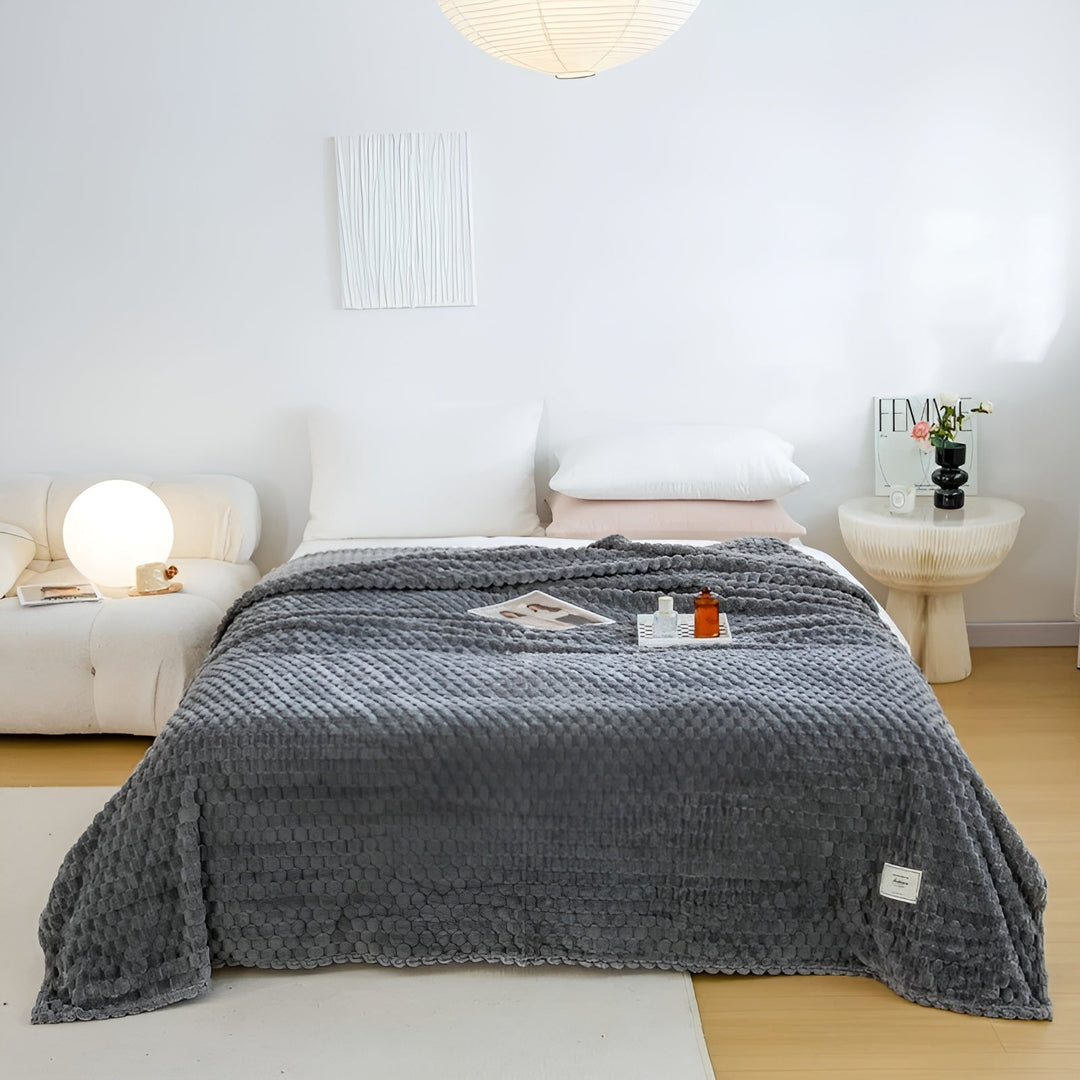 BowLift | Cozy Blanket Nordhavn | Super Soft & Heat Insulating | Easy Care | Microfiber Gray
