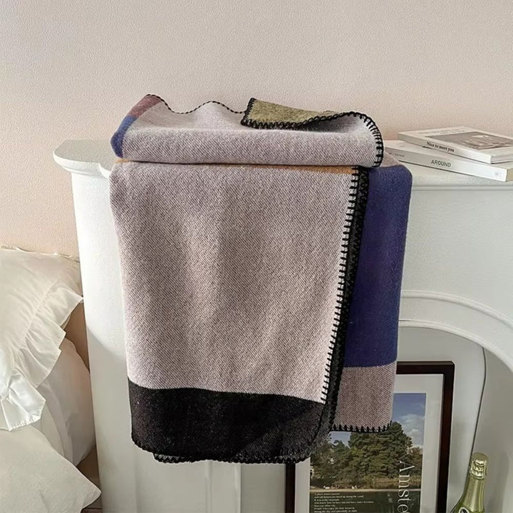 BowLift | Warm Knit Colorblock Plaid Blanket