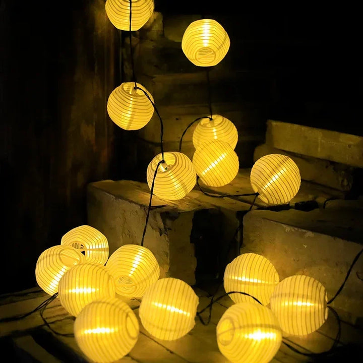 Solar Lantern String Light for Outdoors – Colorful Lanterns for Garden and Patio Lighting | Bowlift