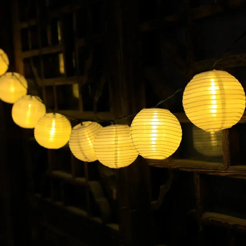 Solar Lantern String Light for Outdoors – Colorful Lanterns for Garden and Patio Lighting | Bowlift