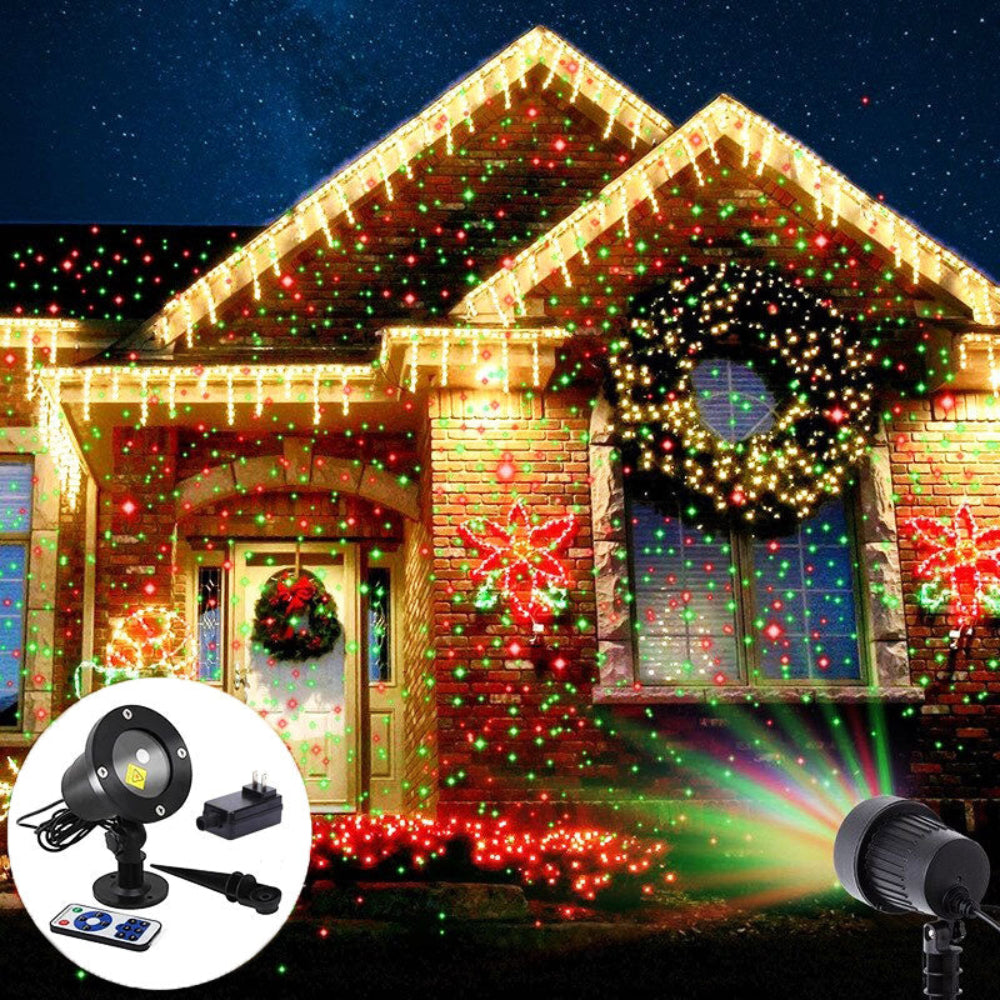 BowLift | Waterproof Christmas Light Projector for Outdoor with Red/Green Laser Light Effects
