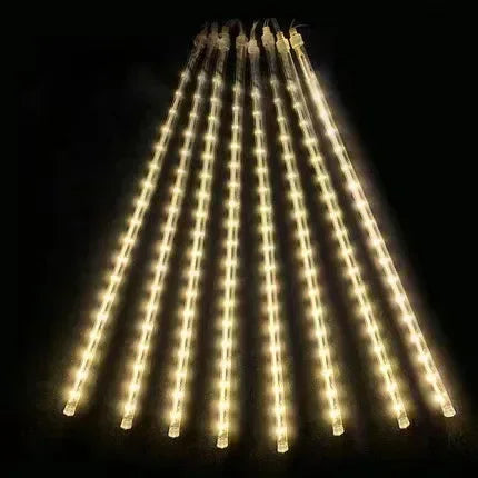 BowLift | Luminex Meteorenregen LED Lichtslingers – Waterdichte Buitenverlichting met 8 Buisjes, 30/50 cm, Multicolor voor Feest & Tuin