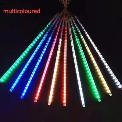 BowLift | Luminex Meteorenregen LED Lichtslingers – Waterdichte Buitenverlichting met 8 Buisjes, 30/50 cm, Multicolor voor Feest & Tuin