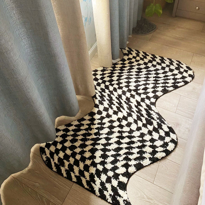 Wavy Checkerboard Mini Rug | Bowlift