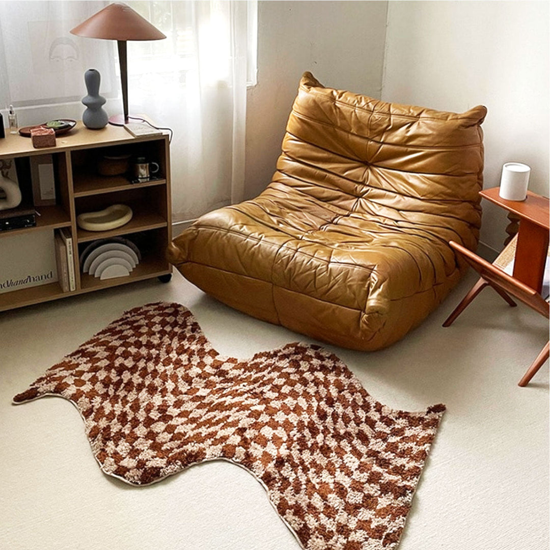Wavy Checkerboard Mini Rug | Bowlift