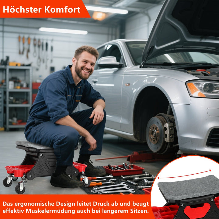 Workshop stool roll stool with storage box | Bowlift