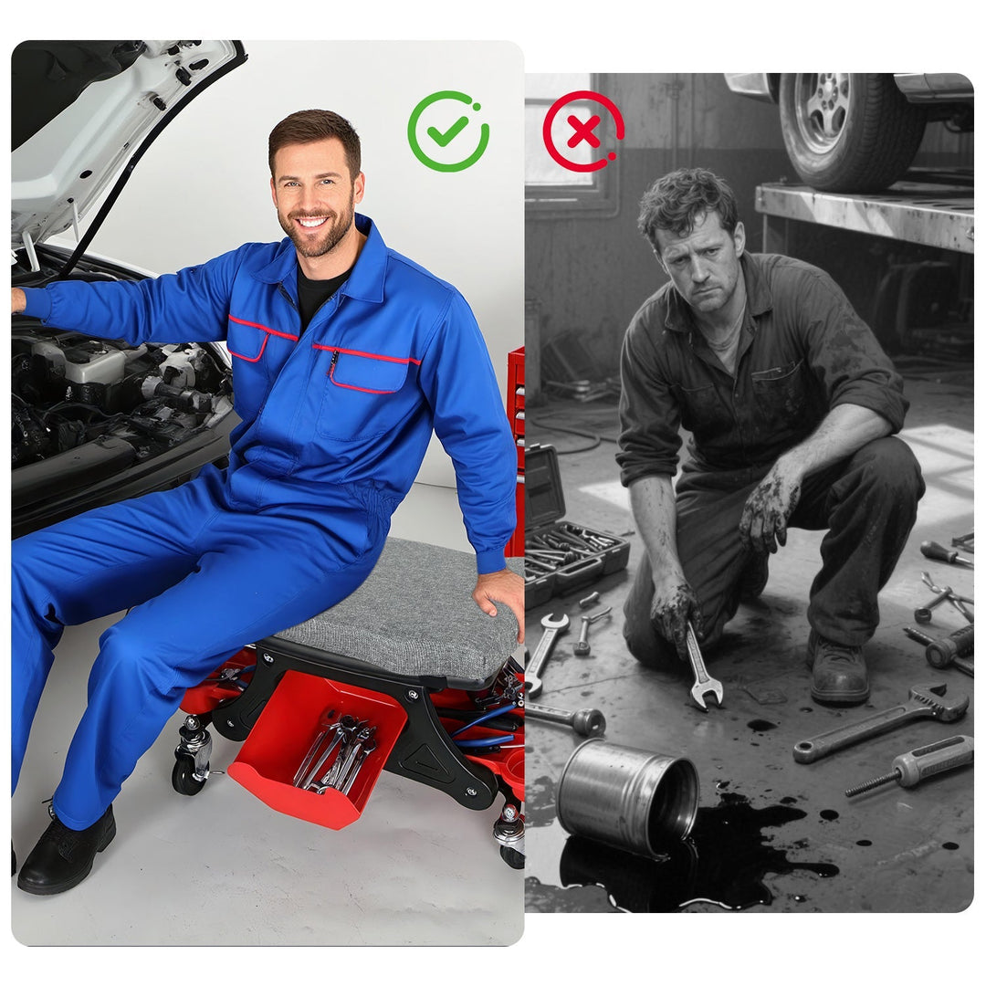 Workshop stool roll stool with storage box | Bowlift
