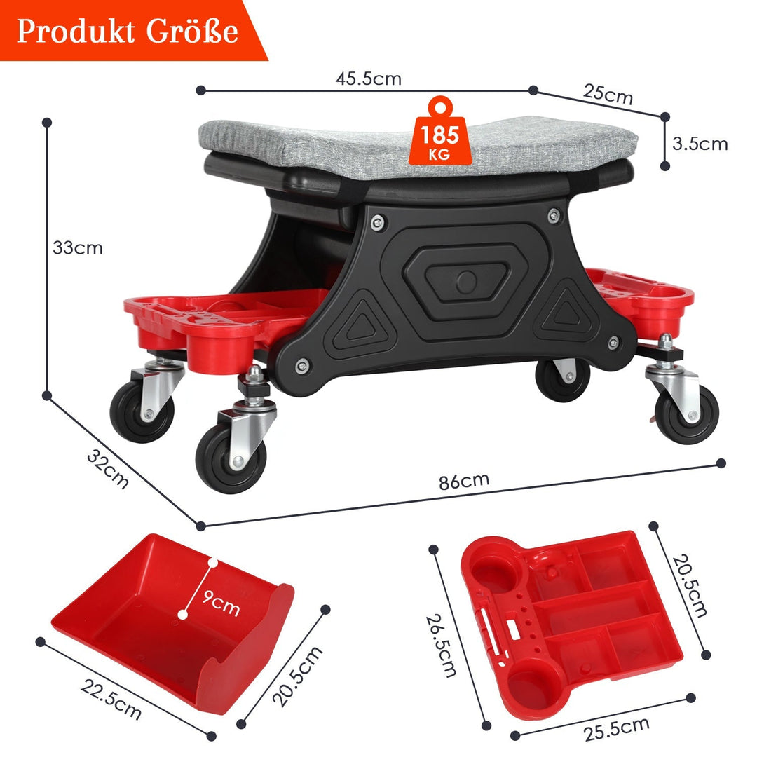 Workshop stool roll stool with storage box | Bowlift