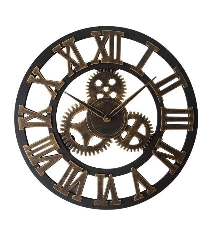 BowLift | Retro Industrial Wooden Wall Clock – Ironwood