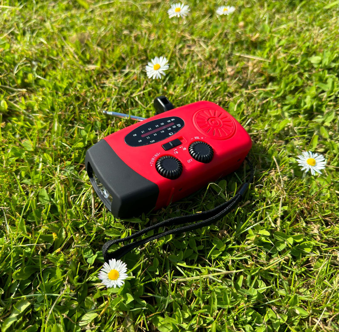 BowLift | Emergency Solar Radio with Crank – Portable Dynamo Radio with Power Bank & LED Flashlight