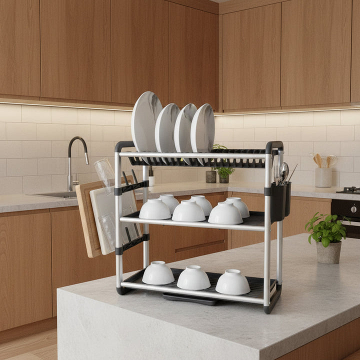 3-tier dish dryer made of aluminum | Bowlift