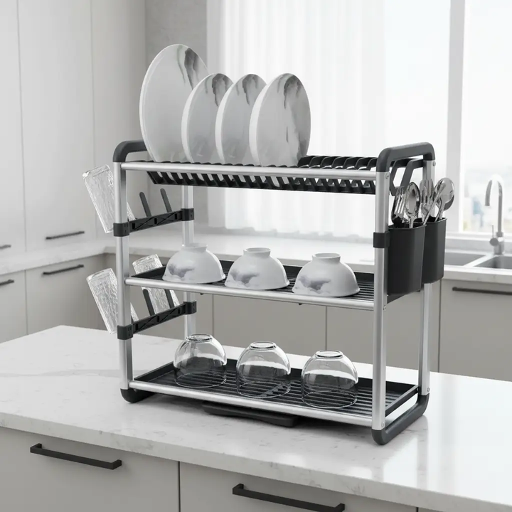 3-tier dish dryer made of aluminum | Bowlift