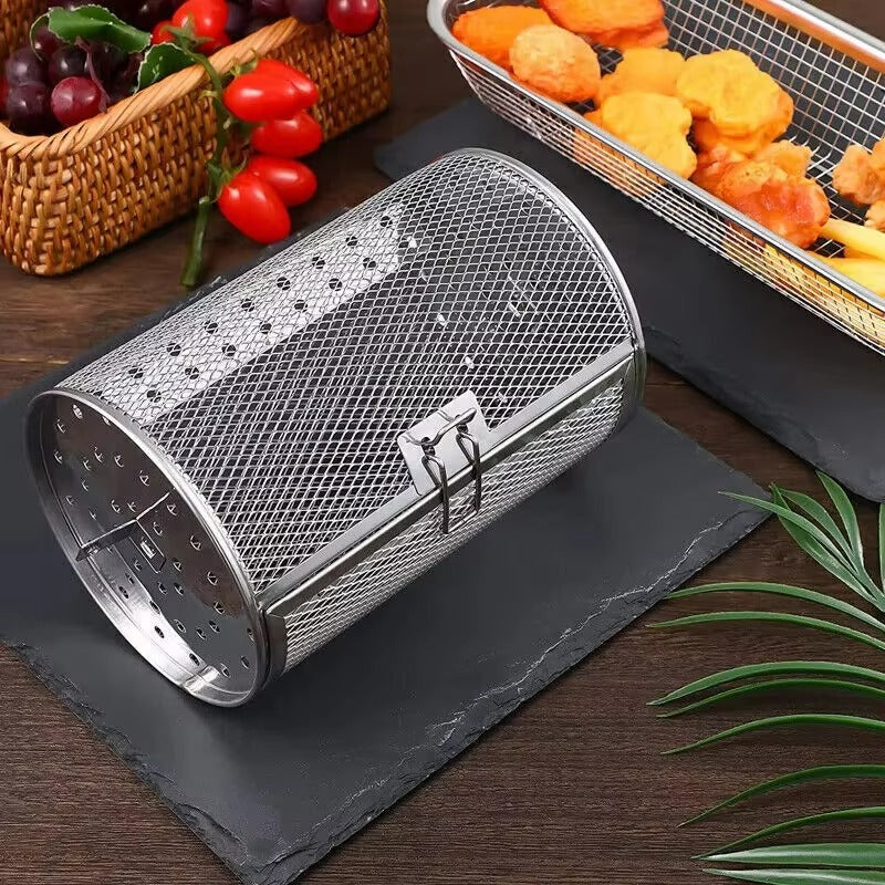 BowLift | Stainless Steel Rolling Grill Basket