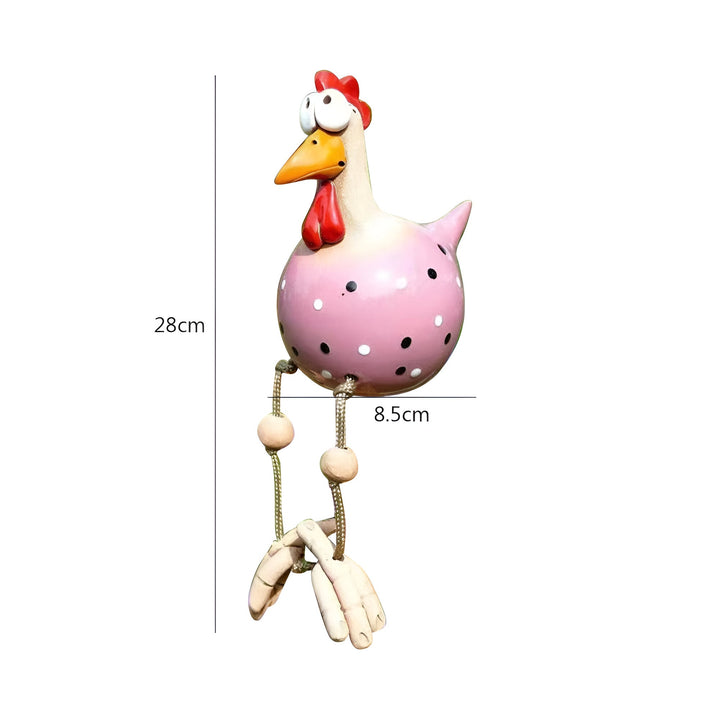 BowLift | Whimsy Big-Eyed Rooster Garden Statue – Weatherproof Resin Chicken Ornament
