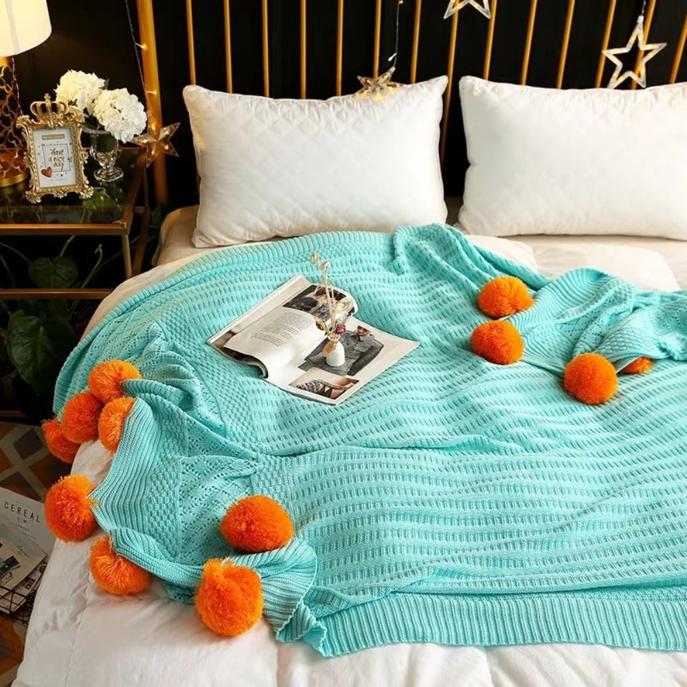 BowLift | Whimsy Fluffy Pom-Pom Macaron Blanket