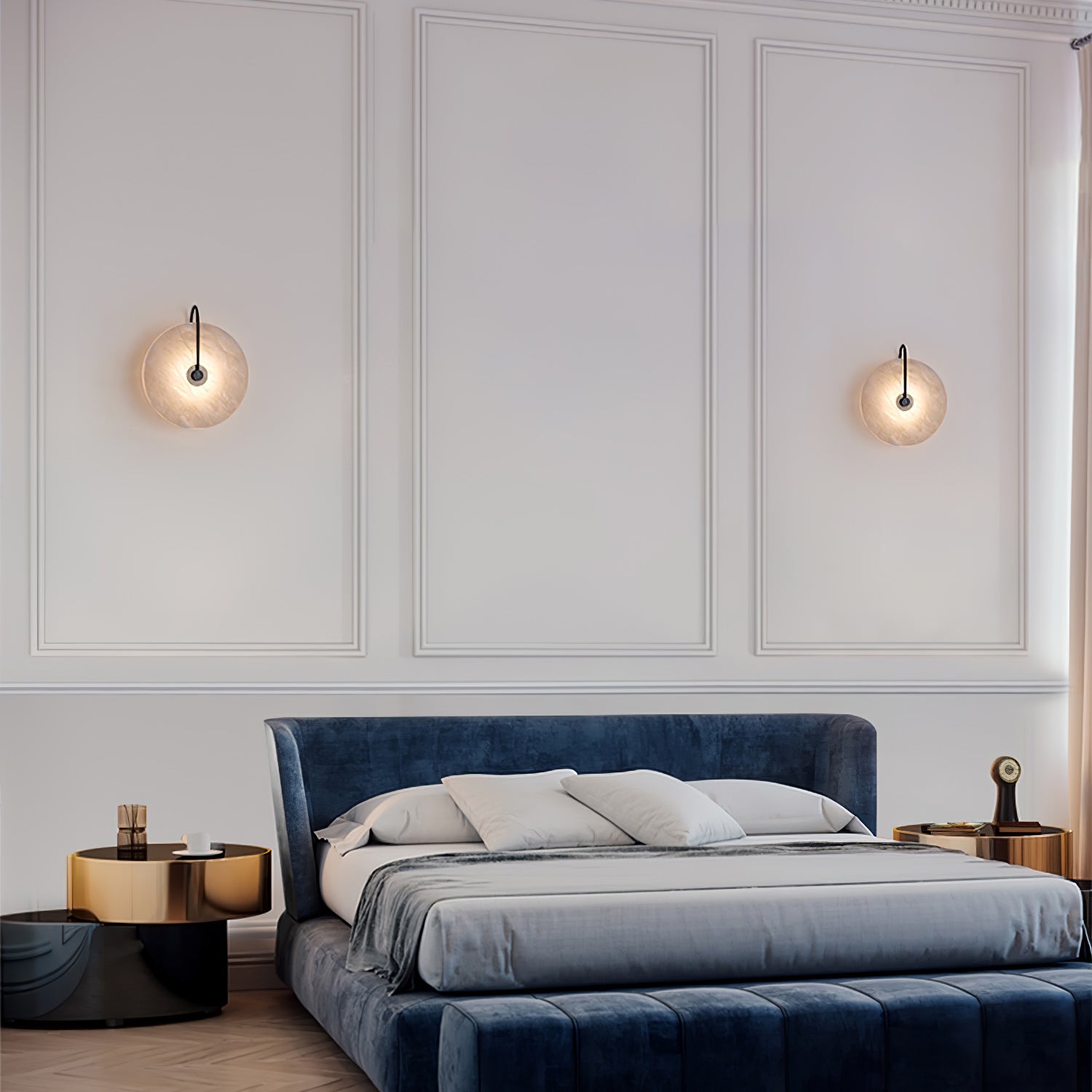 BowLift | White Alabaster Wall Lamp